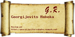 Georgijevits Rebeka névjegykártya